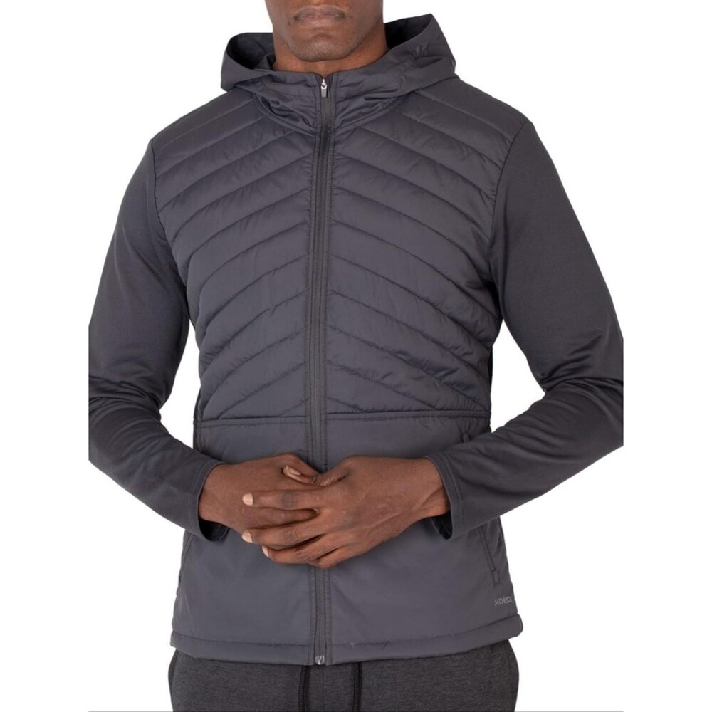 Skora Men's Black Hooded Light Quilted Running Jacket Size Small (35-36) 3465